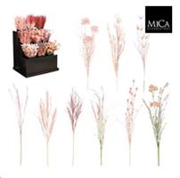 DRIED-LOOK FLOWERS PINK 9 ASSORTED H145CM