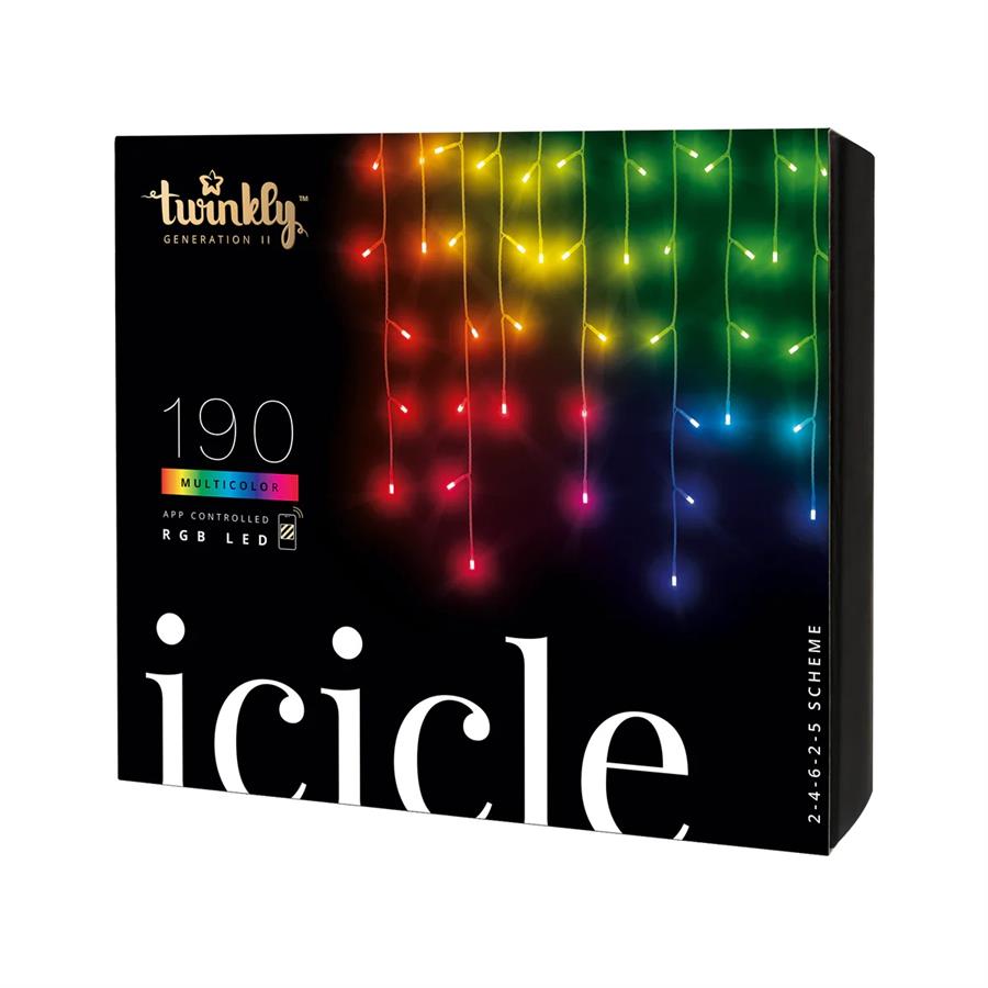 LUCI TWINKLY ICICLE 190LED L.MULTICOLOR+BIANCO 5.5MT