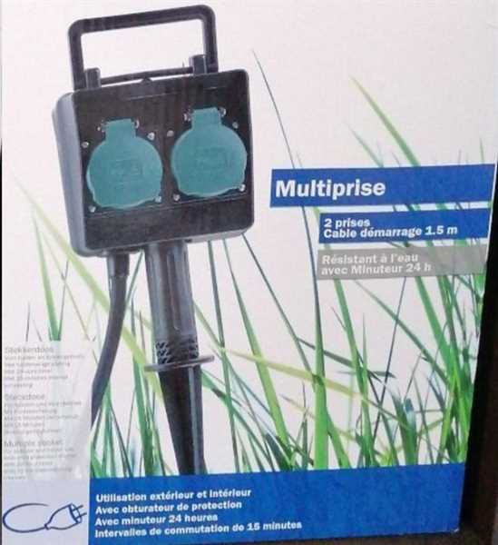 PICCHETTO DA GIARDINO 12X10X38CM CON 2 PRESE +TIMER OUTDOOR