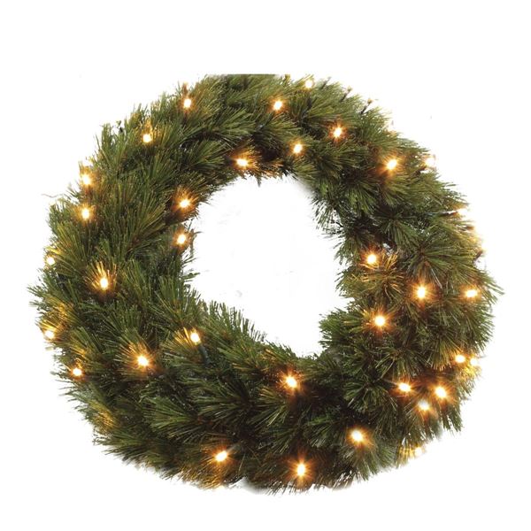 FOREST FROSTED WREATH LED GREEN 72L TIPS 160 D60-en