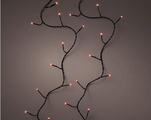 CATENA LUCE ROSSA 240LED MT.18 FILO NERO IP44 TIMER