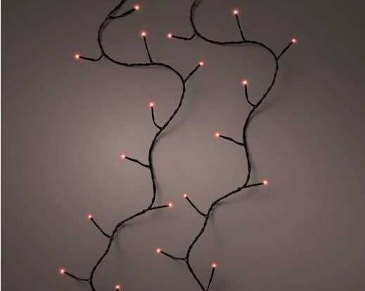 CATENA LUCE ROSSA 240LED MT.18 FILO NERO IP44 TIMER