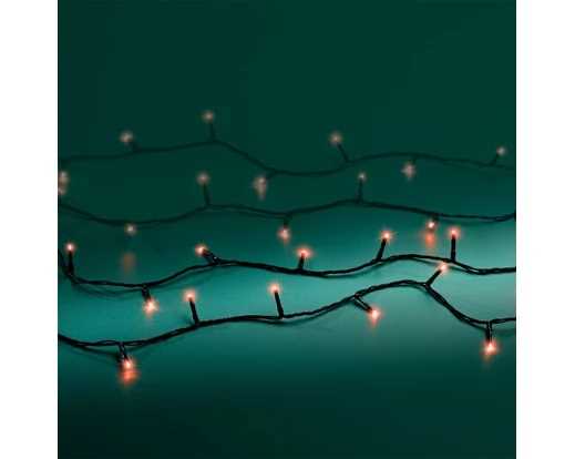 CATENA LUCE ROSSA 240LED MT.18 FILO NERO IP44 TIMER