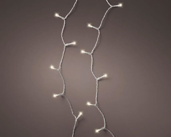 LUCI A BATTERIA 48LED BIANCO CALDO 3.5MT FILO TRASP. 8FUNZ.