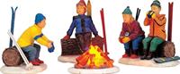 SKIERS' CAMP FIRE, SET OF 4, B/O (4.5V)