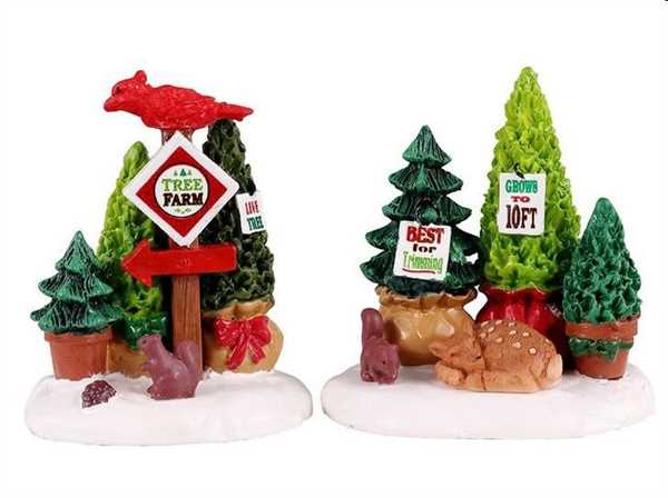 TREE FARM DISPLAY, SET OF 2-en