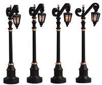 COLONIAL STREET LAMP, SET OF 4, B/O (4.5V)