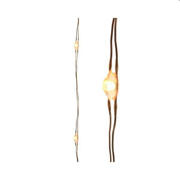 LUCI BATTERIA 40MICROLED L.CALDA CLASSICA 2MT FILO RAME