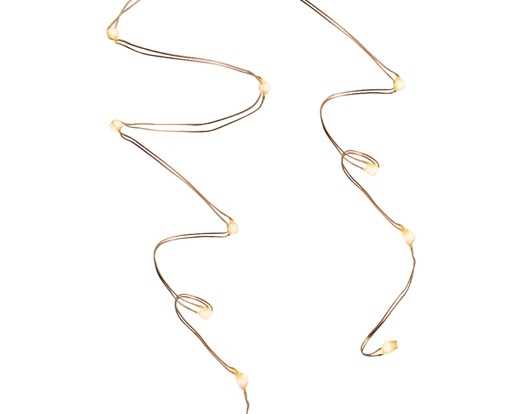 LUCI BATTERIA 40MICROLED L.CALDA CLASSICA 2MT FILO RAME