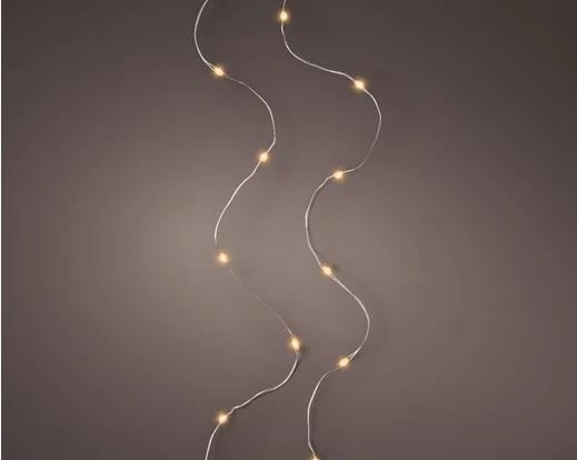 LUCI BATTERIA 60MICROLED L.CALDA CLASSIC 2,95MT FILO ARGENTO