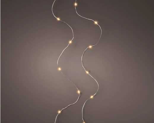 LUCI BATTERIA 60MICROLED L.CALDA CLASSIC 2,95MT FILO ARGENTO