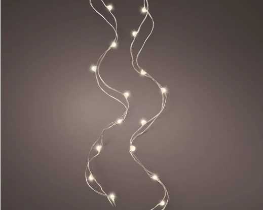 LUCI BATTERIA 100MICROLED L.CALDA 4,95MT FILO ARGENTO