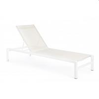 LETTINO DA ESTERNO CON RUOTE KONNOR BIANCO CM.195X78XH32/90