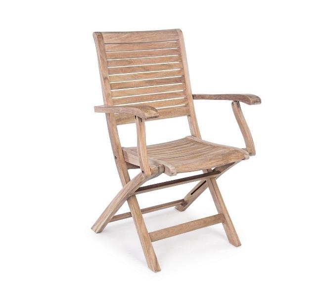 SEDIA CON BRACCIOLI IN TEAK MARYLAND CM. 58x59x91hx44
