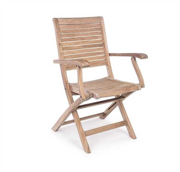 SEDIA CON BRACCIOLI IN TEAK MARYLAND CM. 58x59x91hx44