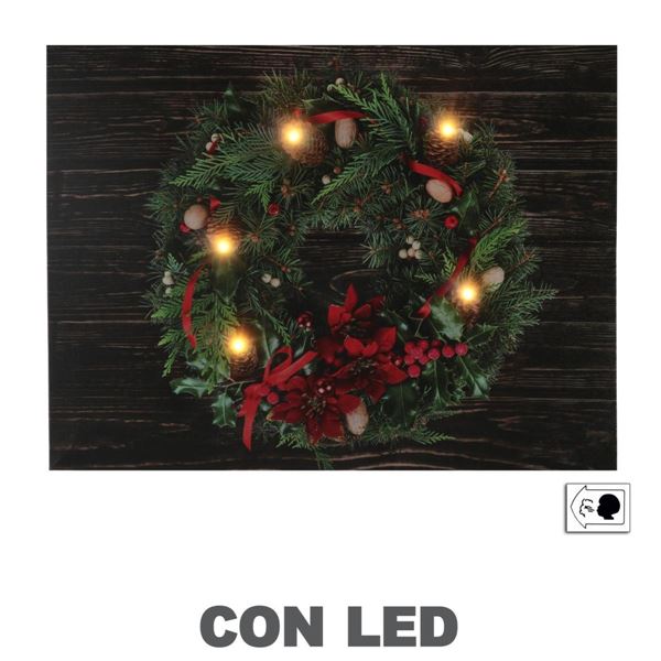 QUADRO RETT. A BATTERIA GHIRLANDA CON LED 40X30CM