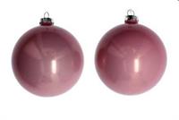 CONFEZIONE 4 PALLINE DI NATALE VETRO DIA10CM ROSA