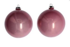 CONFEZIONE 4 PALLINE DI NATALE VETRO DIA10CM ROSA