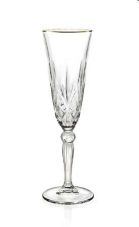CONFEZIONE 6 FLUTE GOLD AND GOLD CRYSTAL VETRO