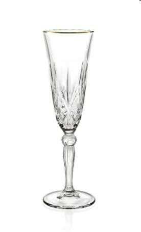 CONFEZIONE 6 FLUTE GOLD AND GOLD CRYSTAL VETRO
