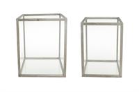 SCATOLA LEGNO/VETRO 40X40X50CM NATURALE SBIANCATO GRANDE