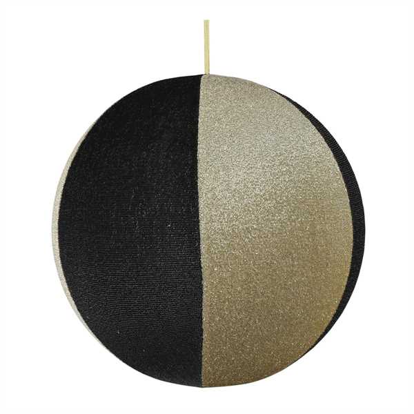 PALLA GONFIABILE DA APPENDERE ORO/NERA GLITTER - D60CM