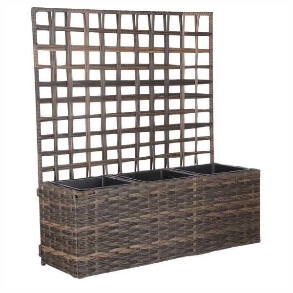 FIORIERA CON GRIGLIATO DA ESTERNO CM.103X34XH116 3 VASI
