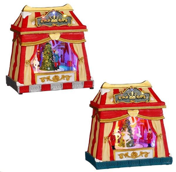 TENDA DA CIRCO CON LUCI E MOV.2MOD.ASS.-L22XP12,5XH21,5CM