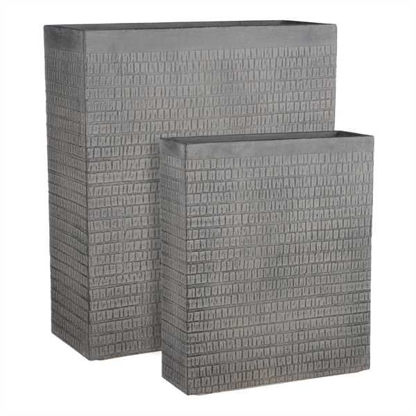 VASO RETTANGOLARE ALTO DA ESTERNO TALLIN GRIGIO CM.60X21XH72