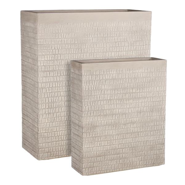 VASO RETTANGOLARE ALTO ESTERNO TALLIN TORTORA CM80X30.5XH92