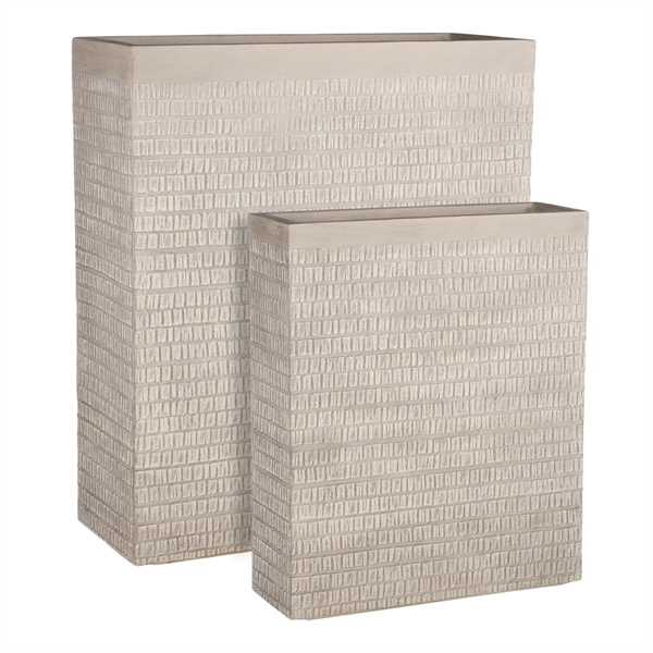 VASO RETTANGOLARE ALTO ESTERNO TALLIN TORTORA CM80X30.5XH92