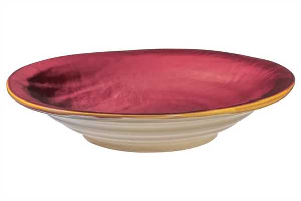 PIATTO FONDO MEDITERRANEO IN GRES CILIEGIA CM.Ø24