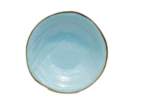 PIATTO FONDO MEDITERRANEO IN GRES CELESTE CM.Ø24