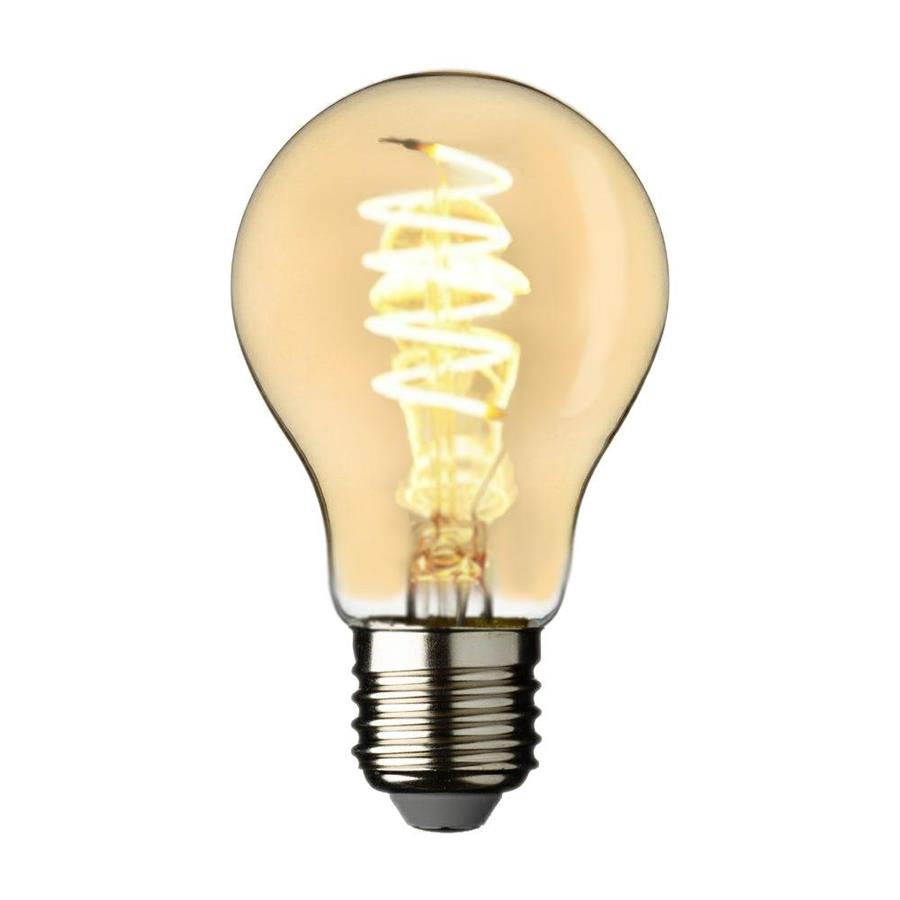 LAMPADINA VINTAGE DESIGN AMBRA A60 4W E27 CON SPIRALE LED BI