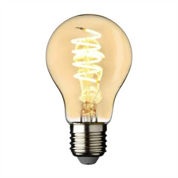 LAMPADINA VINTAGE DESIGN AMBRA A60 4W E27 CON SPIRALE LED BI