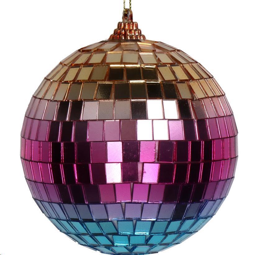 PALLA DA DISCOTECA A SPECCHIO MULTICOLOR 10CM