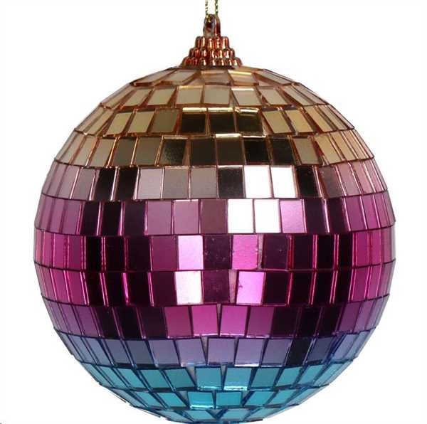 PALLA DA DISCOTECA A SPECCHIO MULTICOLOR 10CM