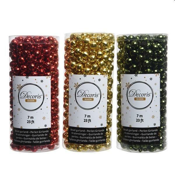 GHIRLANDA DISCO PERLINE ROSSO/ORO/VERDE 3CLAS TOC 700CM