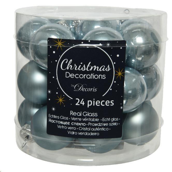 CONFEZIONE 24 PALLINE DI NATALE VETRO DIA2,5CM MISTY BLUE