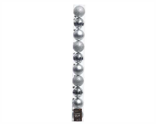 BOX  10 BAUBLES SHATTERPROOF DIA6CM SILVER-en