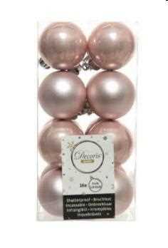 CONFEZIONE 16 PALLINE DI NATALE PLASTICA DIA4CM BLUSH PINK