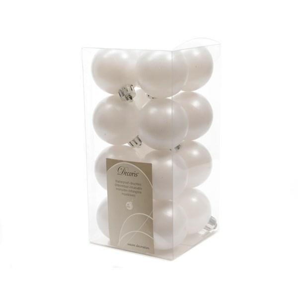 CONFEZIONE 16 PALLINE DI NATALE PLASTICA DIA4CM WINTER WHITE