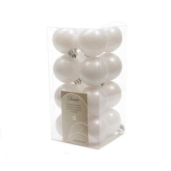 CONFEZIONE 16 PALLINE DI NATALE PLASTICA DIA4CM WINTER WHITE
