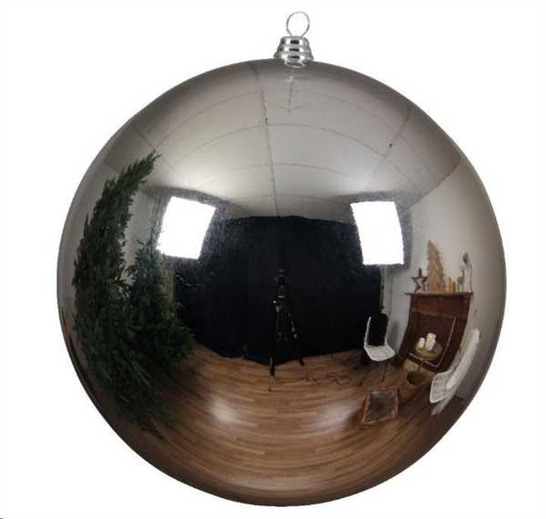 PALLINA NATALE PLASTICA DIA20CM SILVER