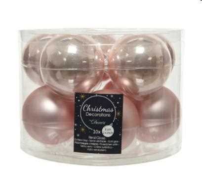 CONFEZIONE 10 PALLINE DI NATALE VETRO DIA6CM BLUSH PINK
