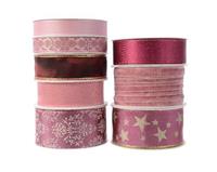 RIBBON POLYESTER L400.00-W1.50-H0.20CM PINK/COLOUR(S)