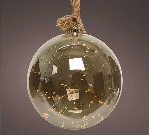 SFERA VETRO CON 50 MICROLED LUCE CLASSIC DIAM.25CM JUTA 1MT