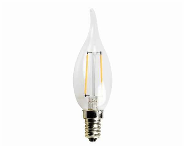 LAMPADINA CANDELA A LED CON FILAMENTI E14 WATT 2,2 Ø35 MM