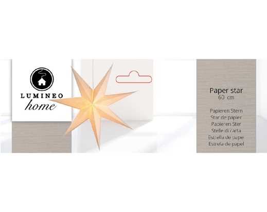 STELLA DI CARTA GLITTER CON PORTALAMPADA+INTERR.Ø60CMXP19CM