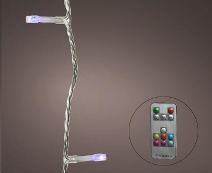 CATENA 200LED LUCE BIANCO+MULTICOL. MT.19,9 FILO TRASPARENTE